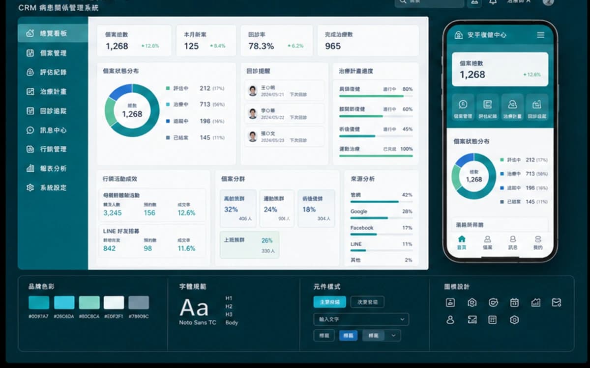 安平復健中心 CRM / 客戶管理 作品圖