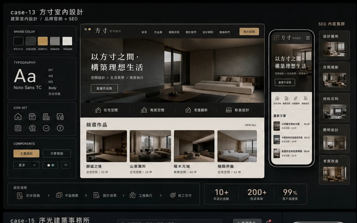 方寸室內設計 品牌官網 + SEO 作品圖