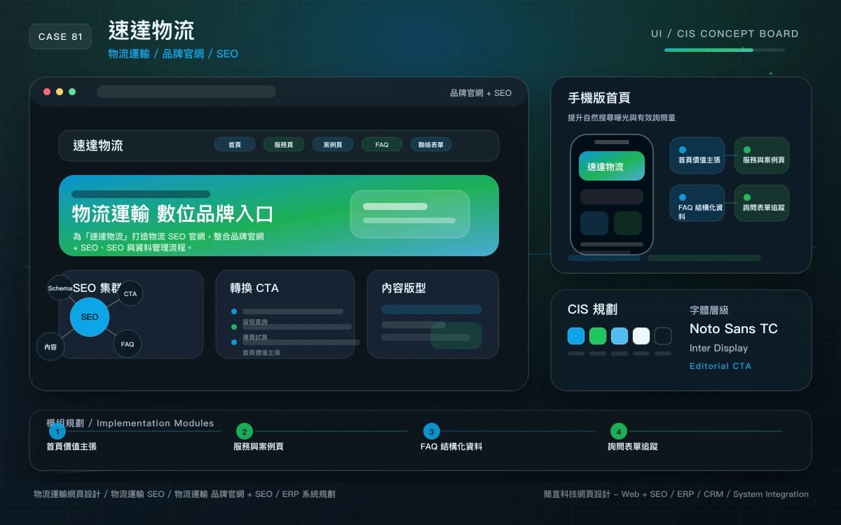 速達物流 品牌官網 + SEO 作品圖